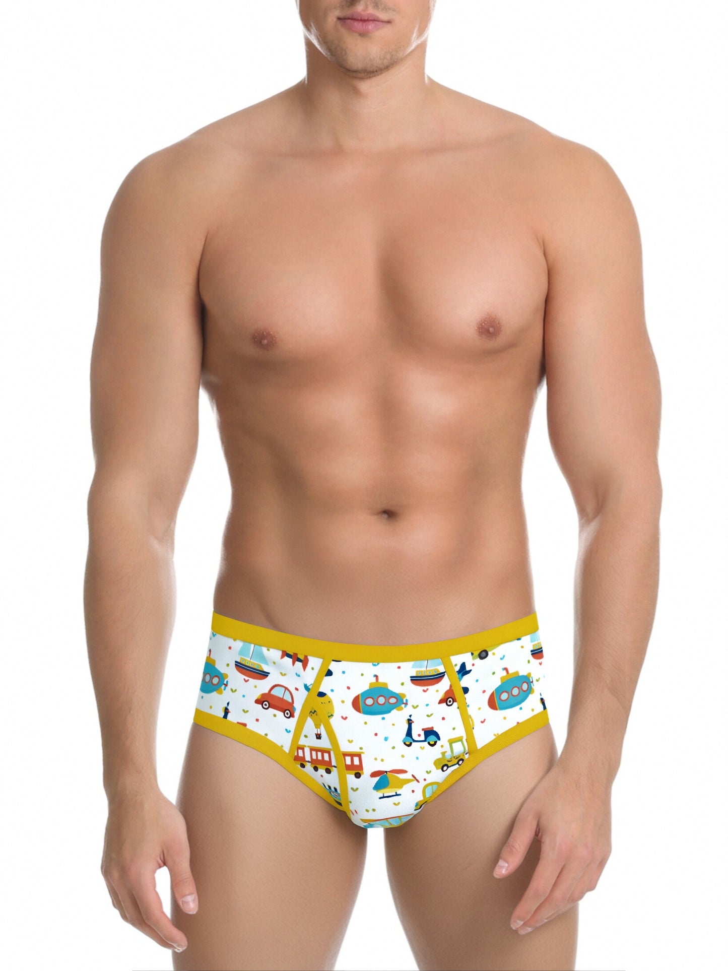 ABDL Big Boy Underwear - Yellow Baby Vehicle