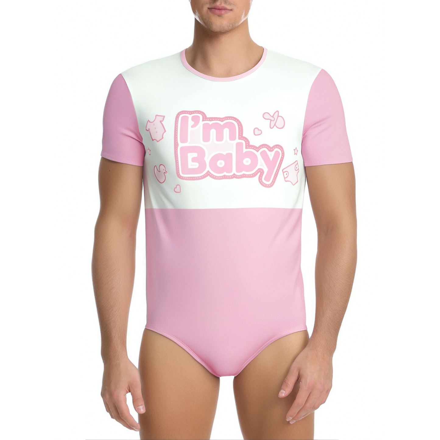ABDL Onesie - I'm Baby, I'm NOT a Child (Baby Pink)
