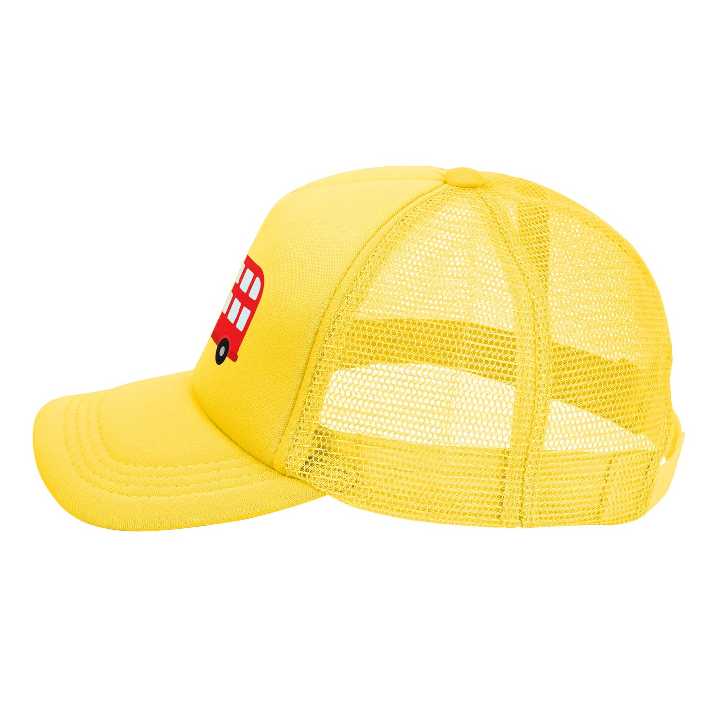 Red Baby Bus Snapback Hats (Black Yellow)