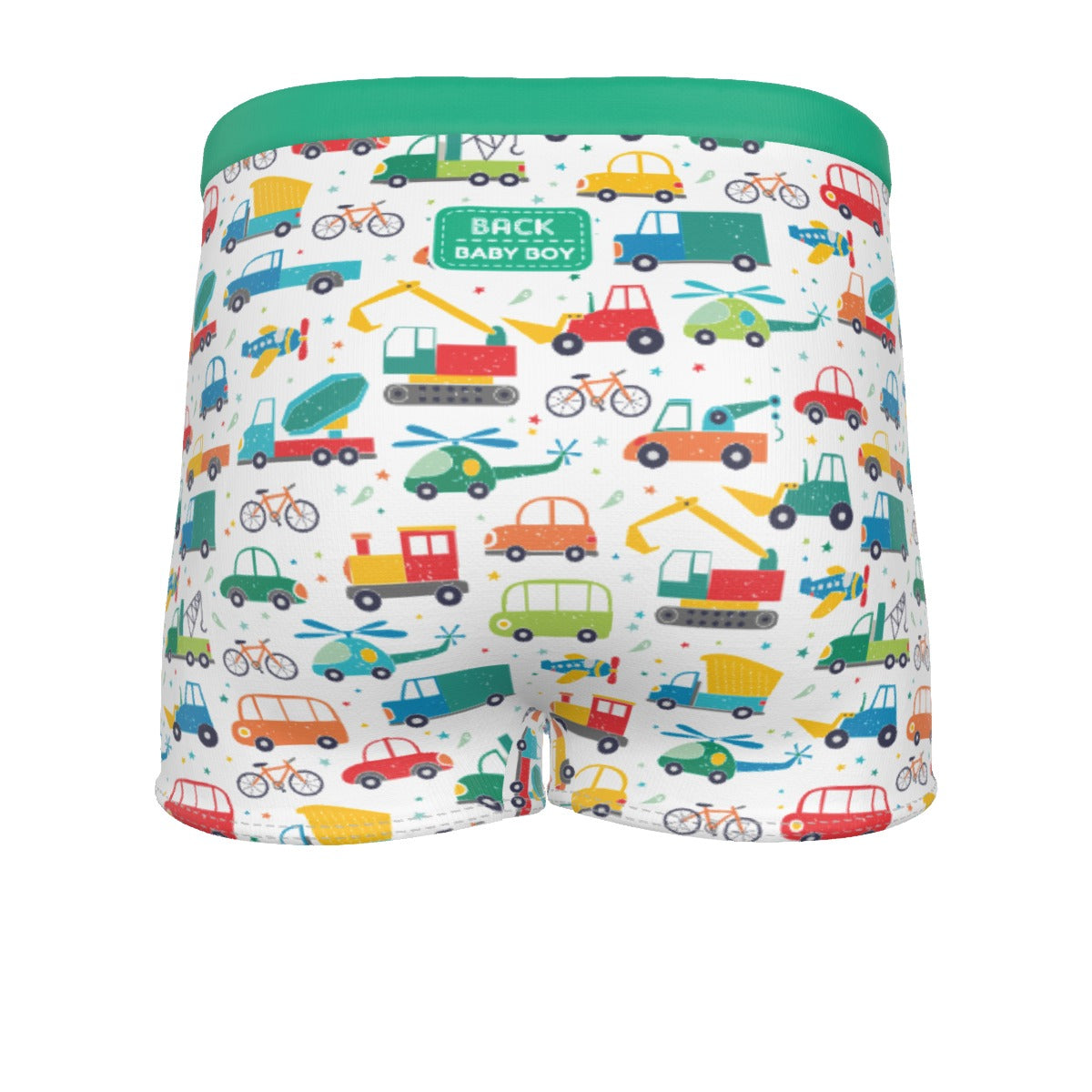 Baby Boy Boxer Briefs - Green Vehicle - Fit for All, Up to 6XL!