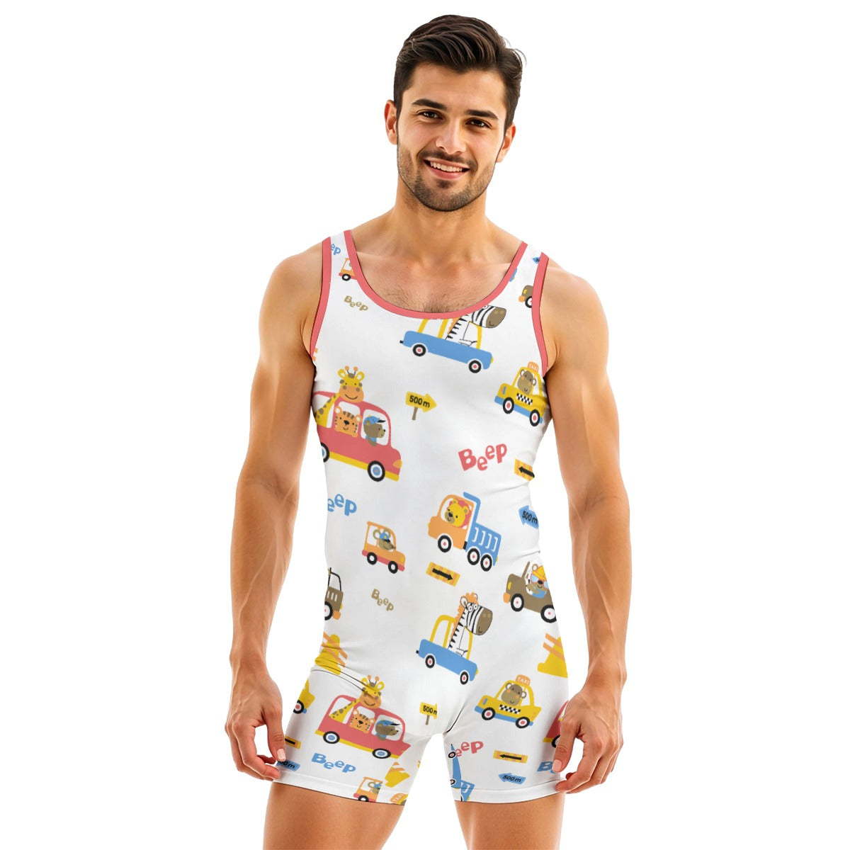 ABDL Playtime Snug-Suit - Red Animals