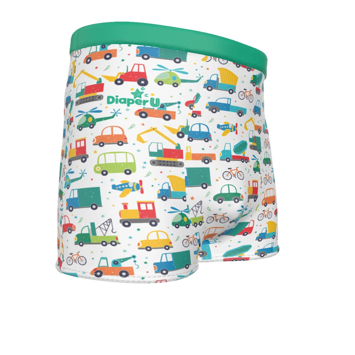 Baby Boy Boxer Briefs - Green Vehicle - Fit for All, Up to 6XL!