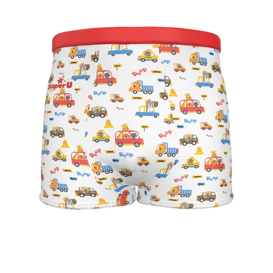 Baby Boy Boxer Briefs - Red Animals - Fit for All, Up to 6XL!