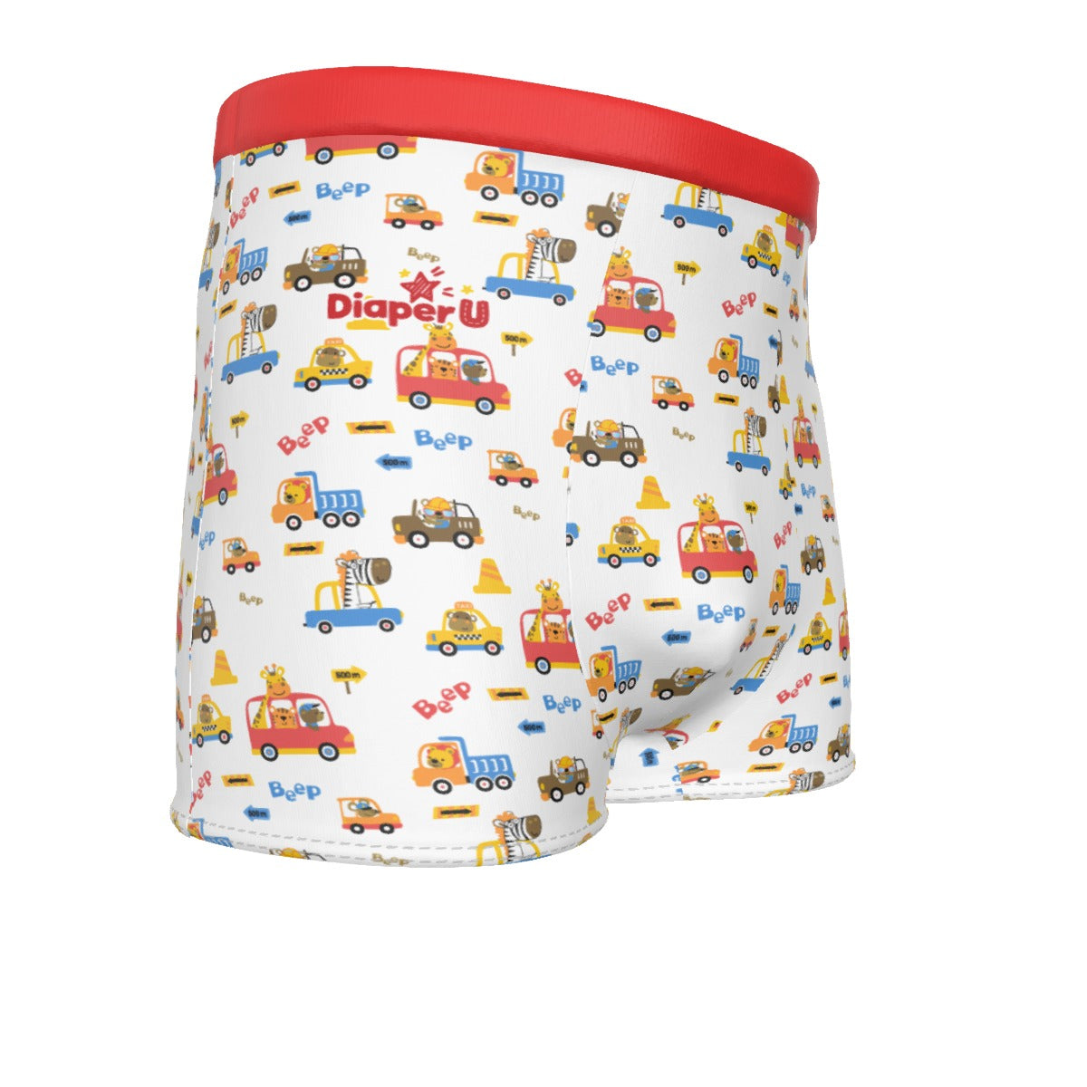 Baby Boy Boxer Briefs - Red Animals - Fit for All, Up to 6XL!