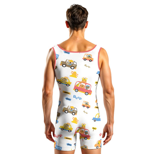 ABDL Playtime Snug-Suit - Red Animals