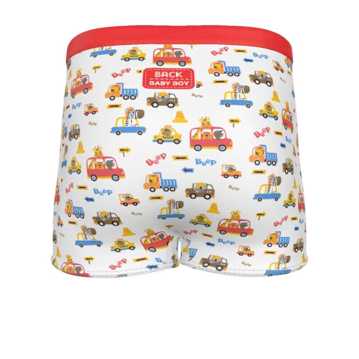 Baby Boy Boxer Briefs - Red Animals - Fit for All, Up to 6XL!