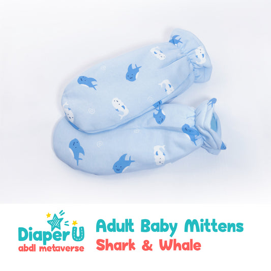 Adult Baby Mittens - Shark & Whale