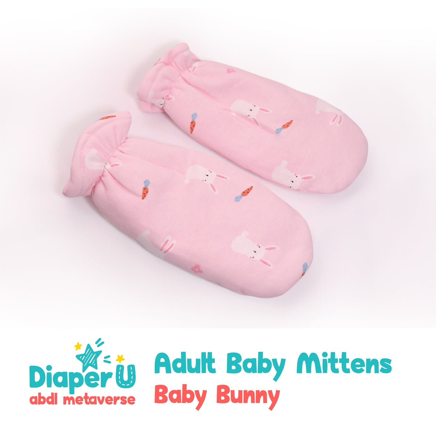 Adult Baby Mittens - Baby Bunny