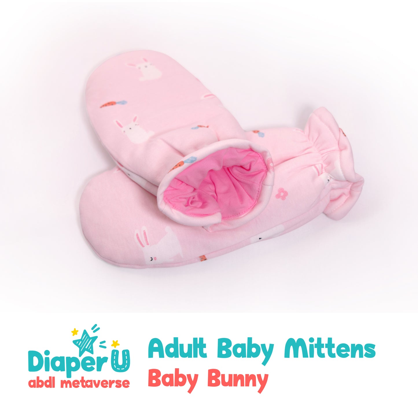 Adult Baby Mittens - Baby Bunny