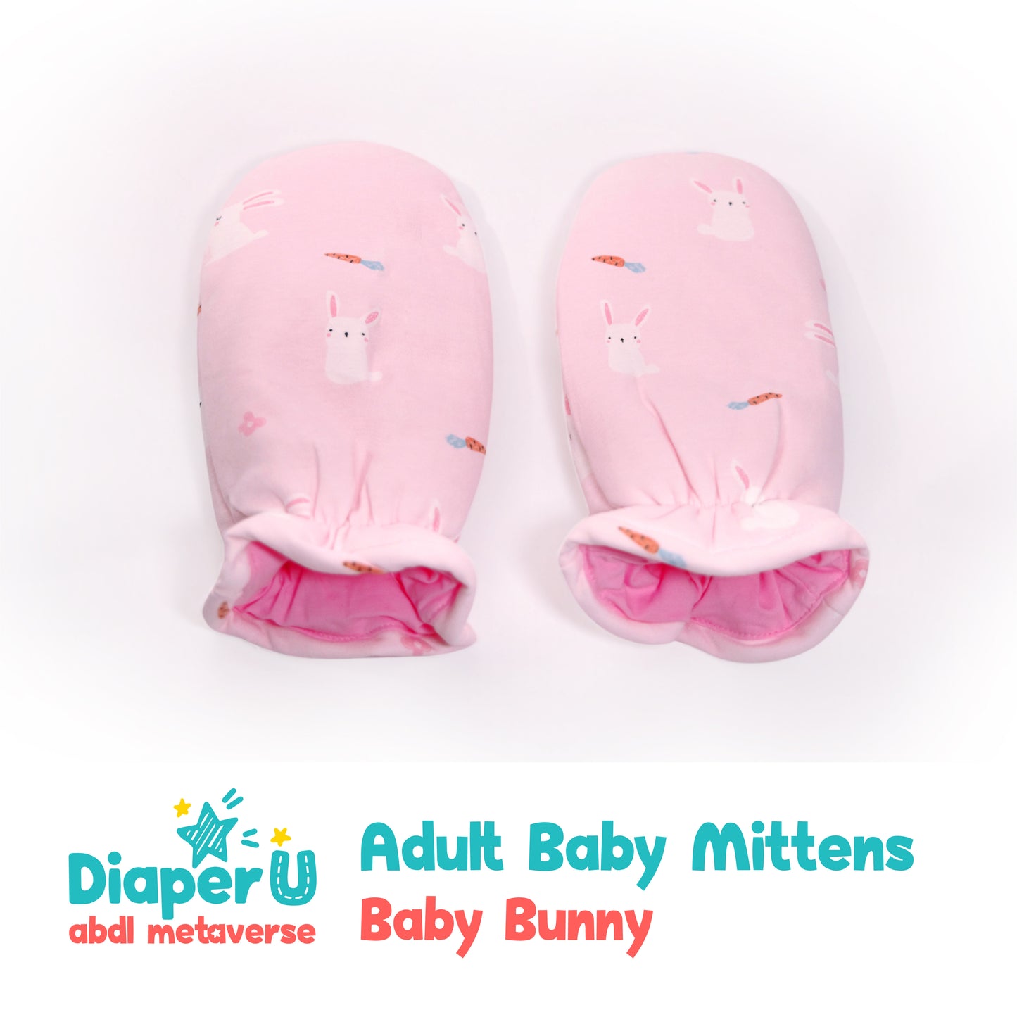 Adult Baby Mittens - Baby Bunny