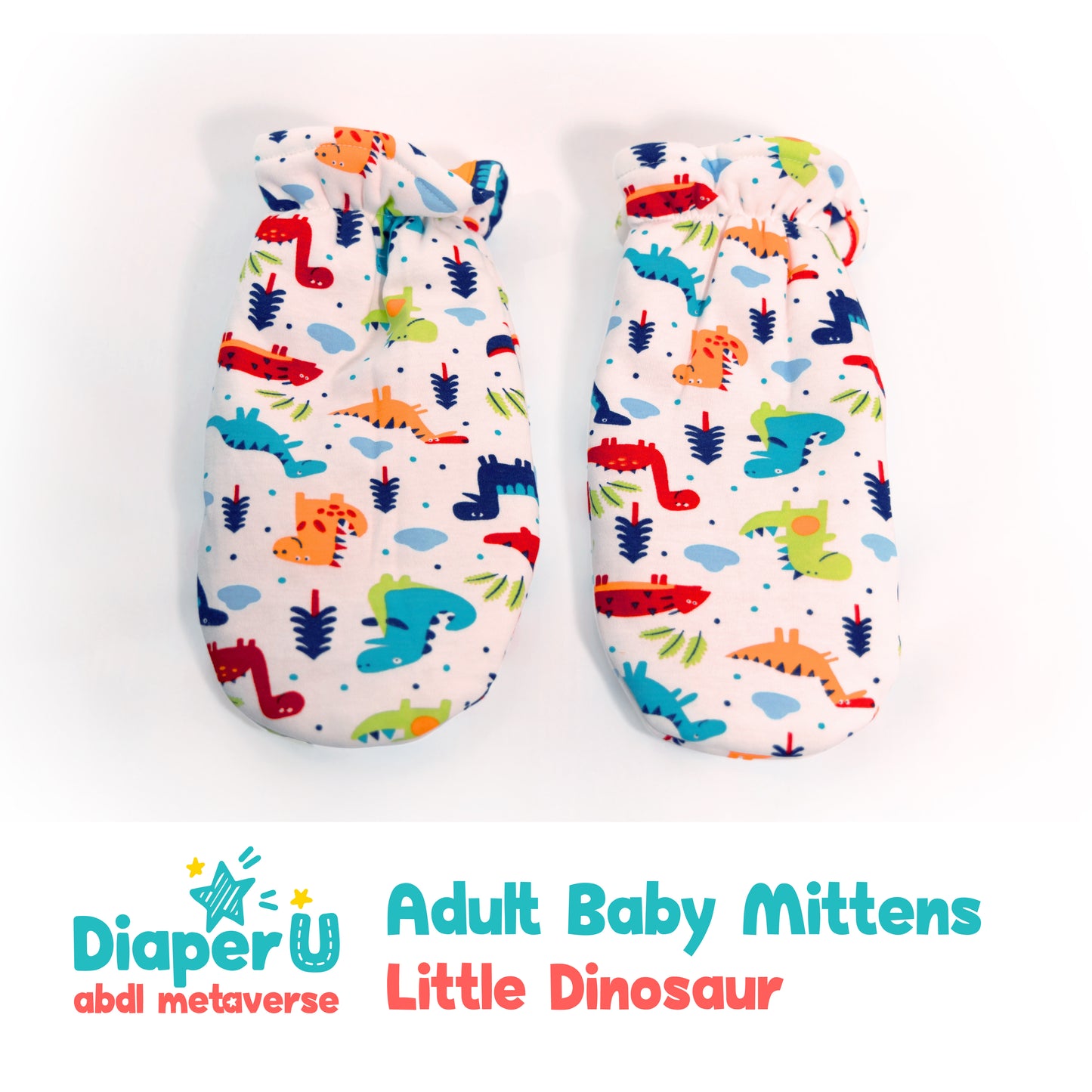 Adult Baby Mittens - Little Dinosaur