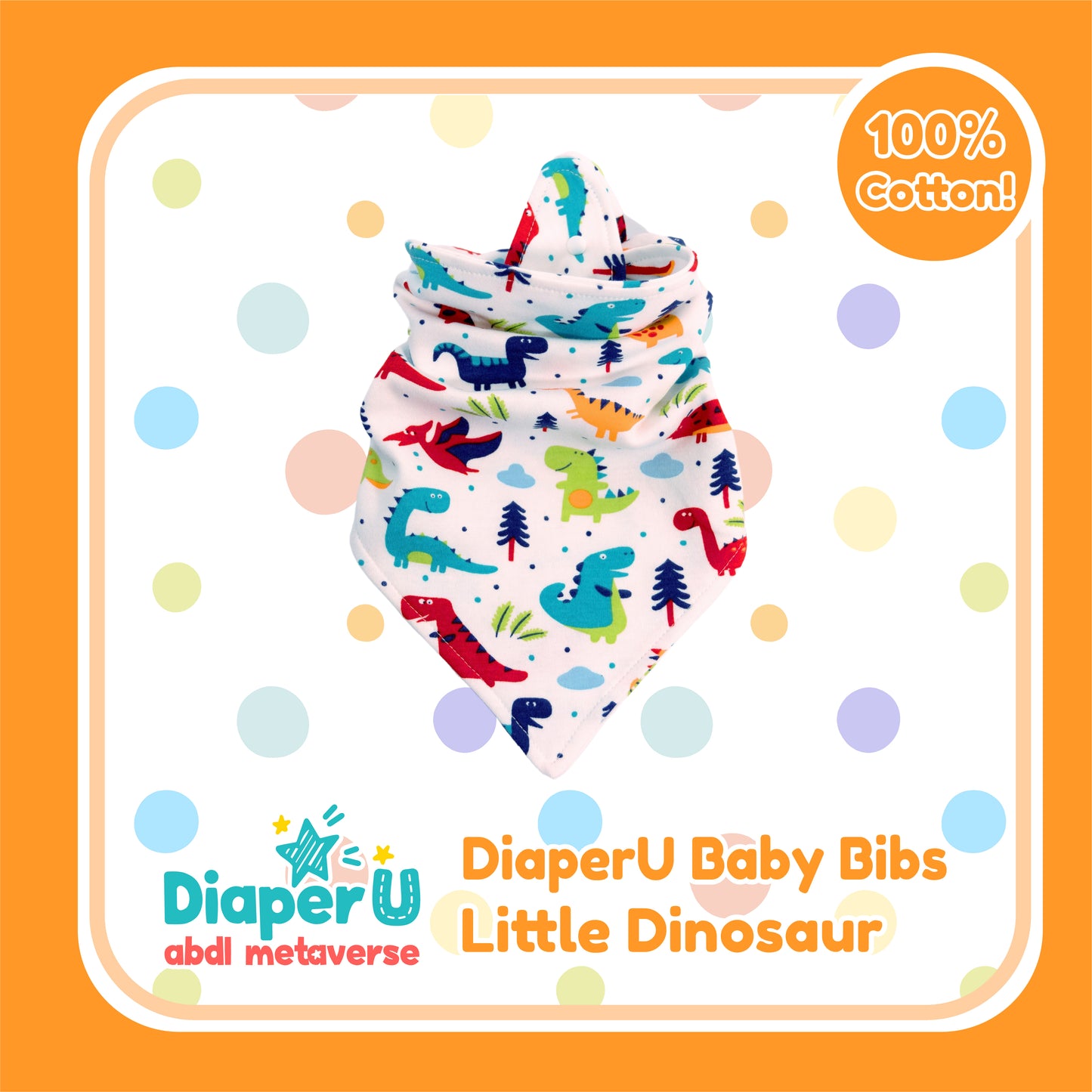 ABDL Baby Bibs - Little Dinosaur (Adult Size)