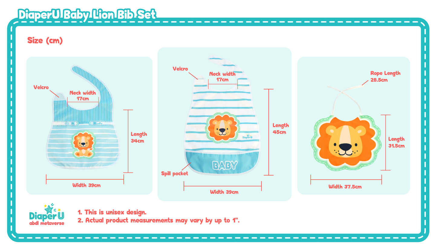 Baby Lion Bib Set (3 Bibs)