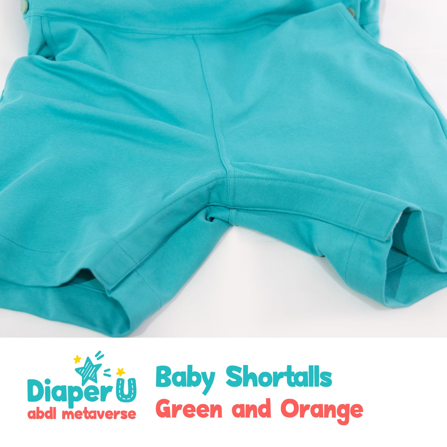 Baby Shortalls - Green and Orange (Unisex)