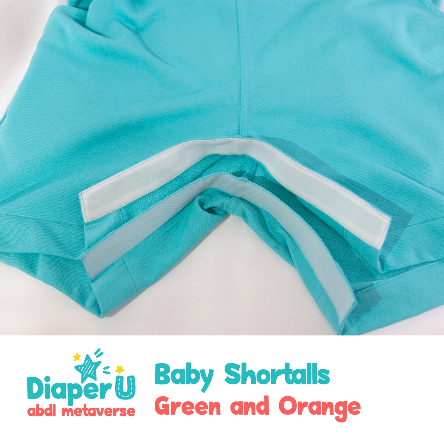 Baby Shortalls - Green and Orange (Unisex)