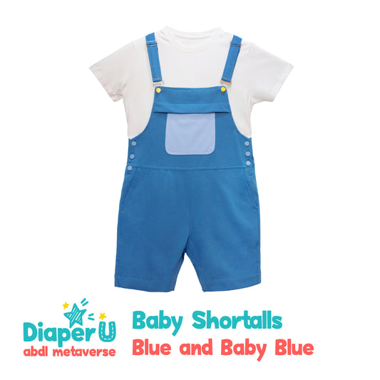 Baby Shortalls - Blue and Baby Blue (Unisex)