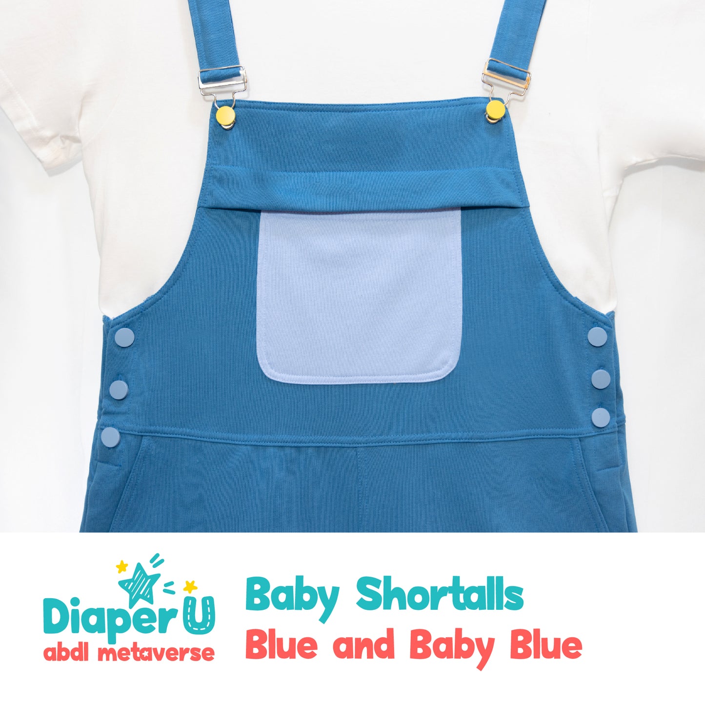 Baby Shortalls - Blue and Baby Blue (Unisex)