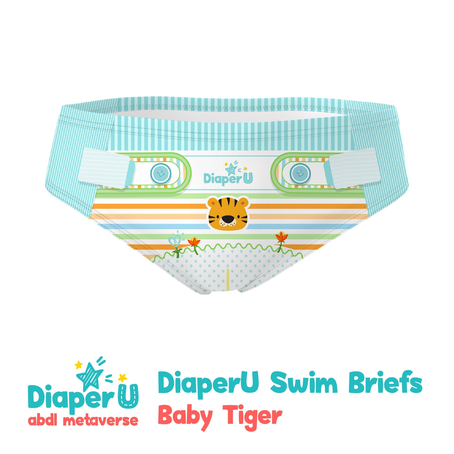 ABDL Swim Briefs - Baby Tiger