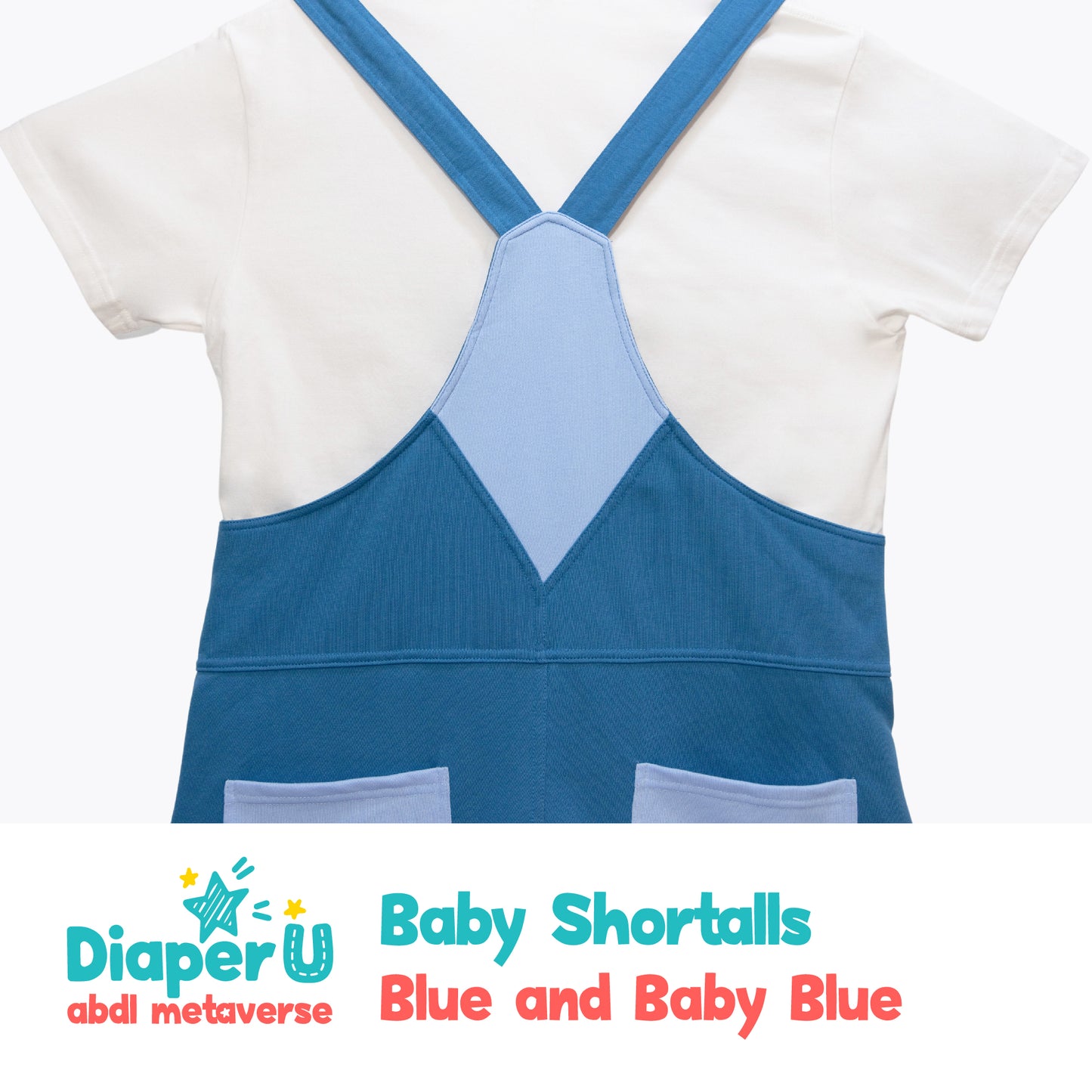 Baby Shortalls - Blue and Baby Blue (Unisex)