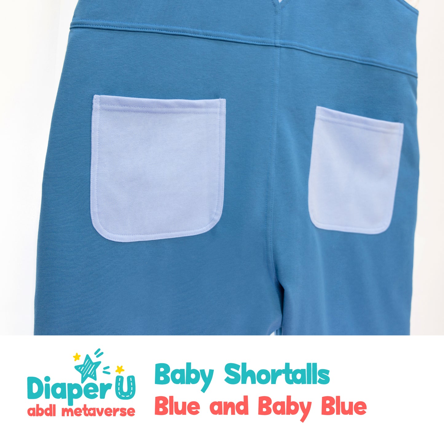 Baby Shortalls - Blue and Baby Blue (Unisex)