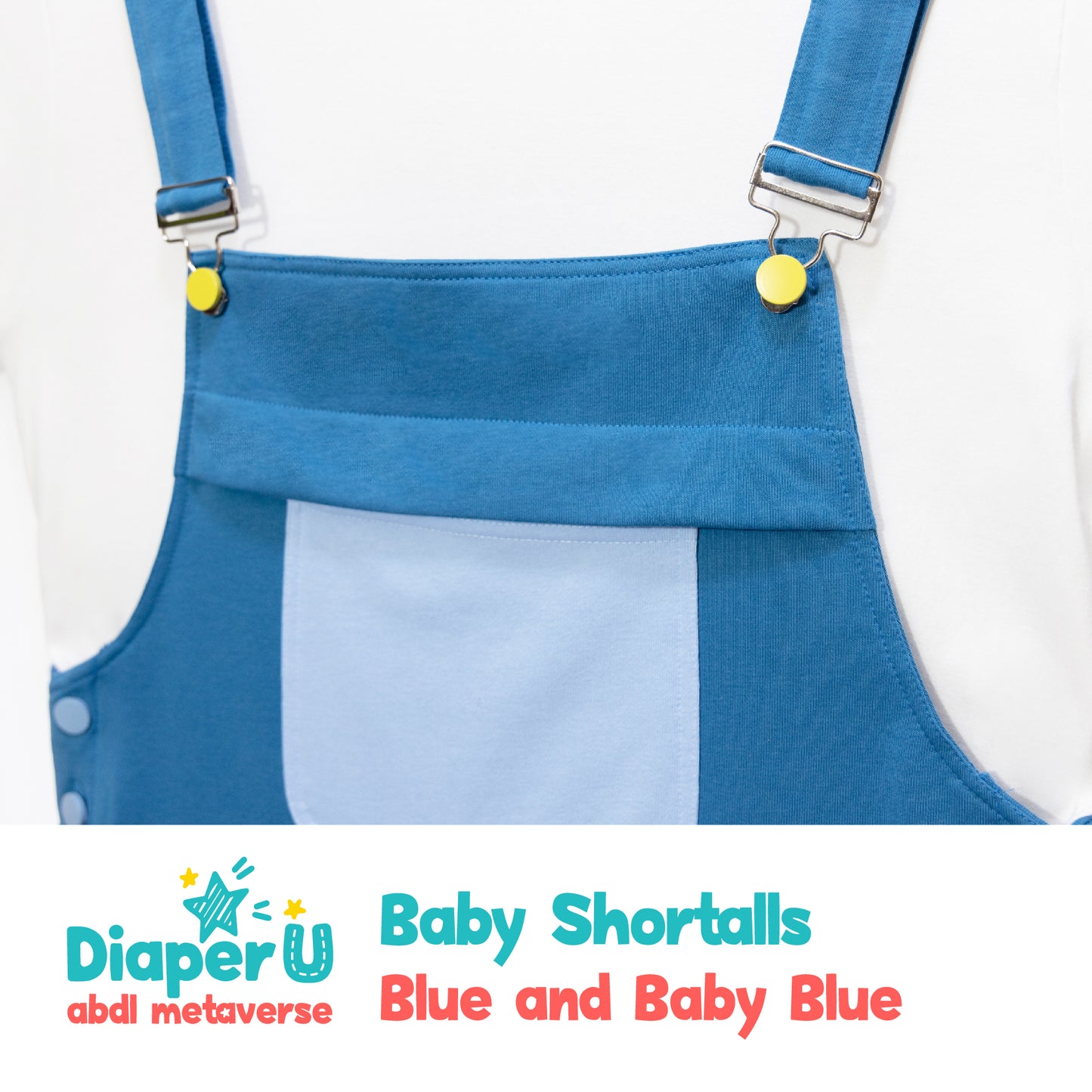 Baby Shortalls - Blue and Baby Blue (Unisex)