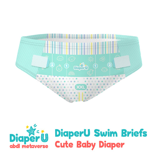 ABDL Swim Briefs - Cute Baby Diaper