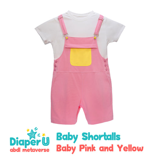 Baby Shortalls - Baby Pink and Yellow (Unisex)