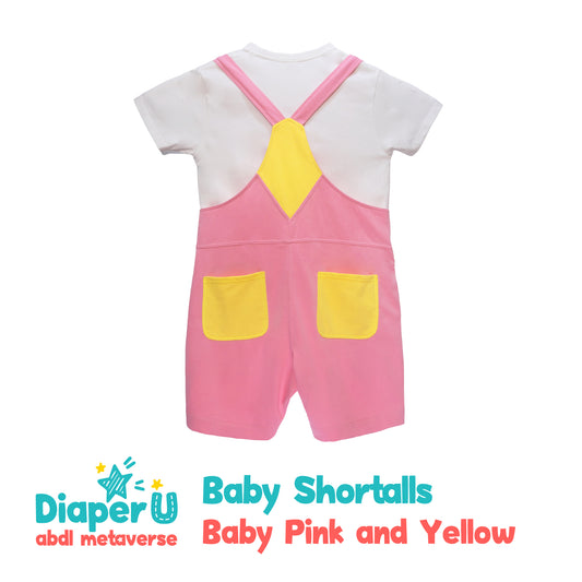 Baby Shortalls - Baby Pink and Yellow (Unisex)