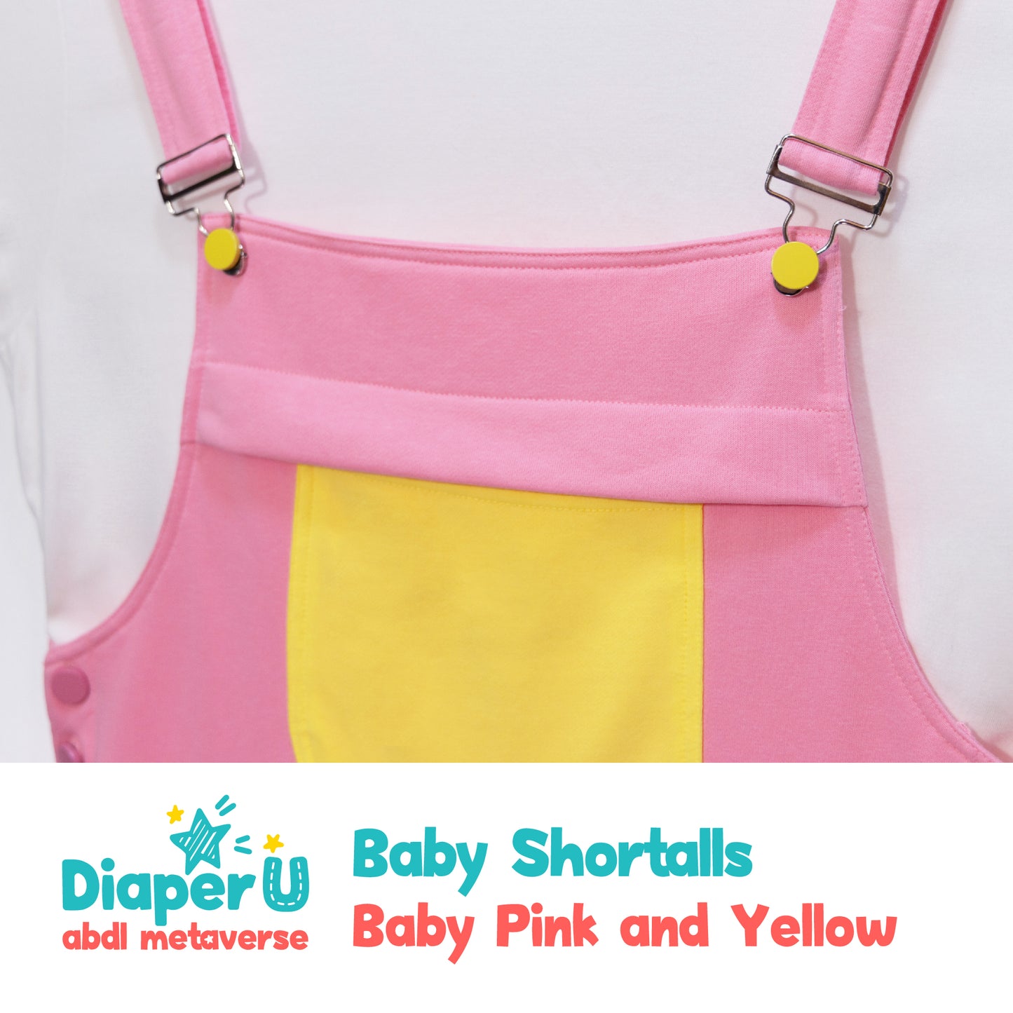 Baby Shortalls - Baby Pink and Yellow (Unisex)