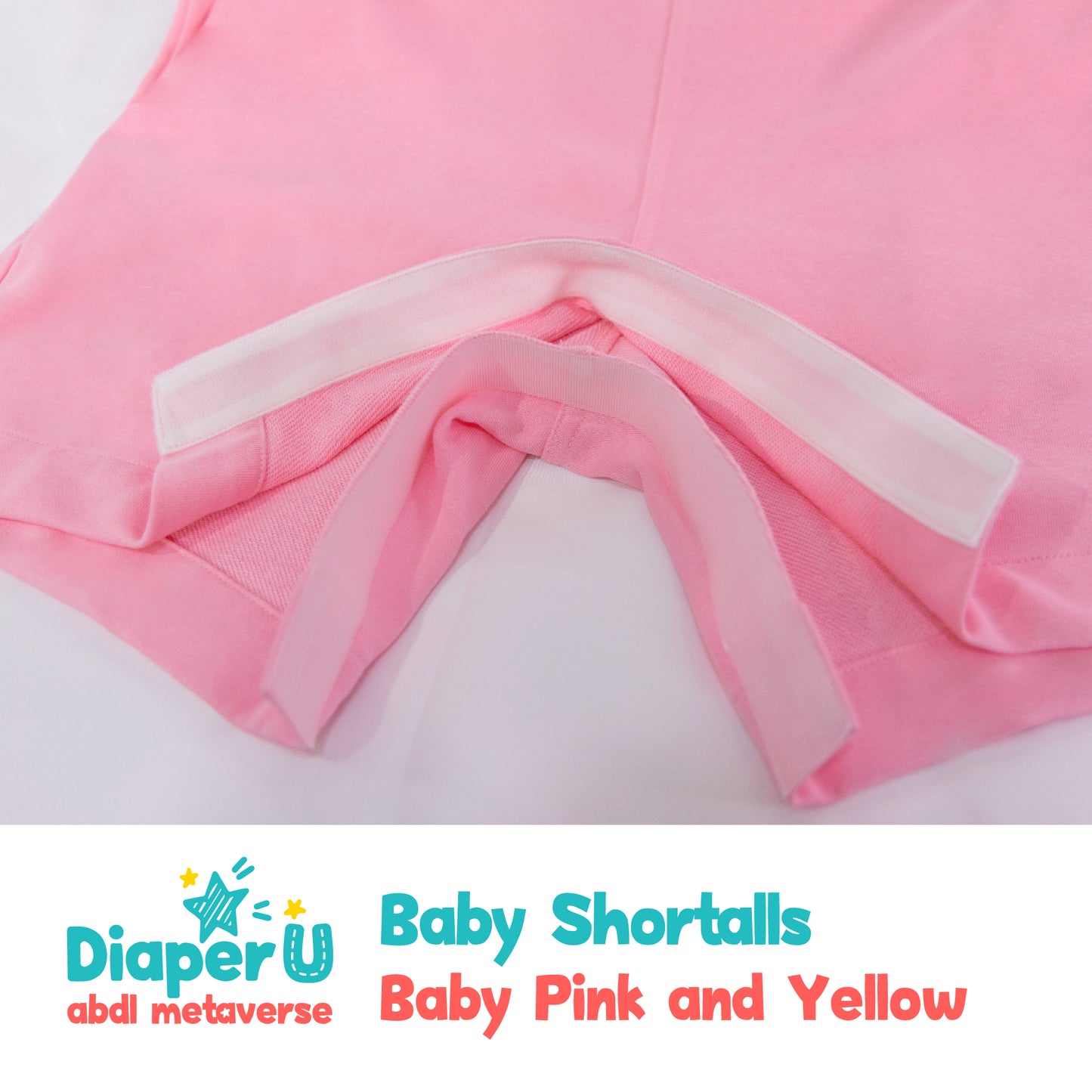 Baby Shortalls - Baby Pink and Yellow (Unisex)