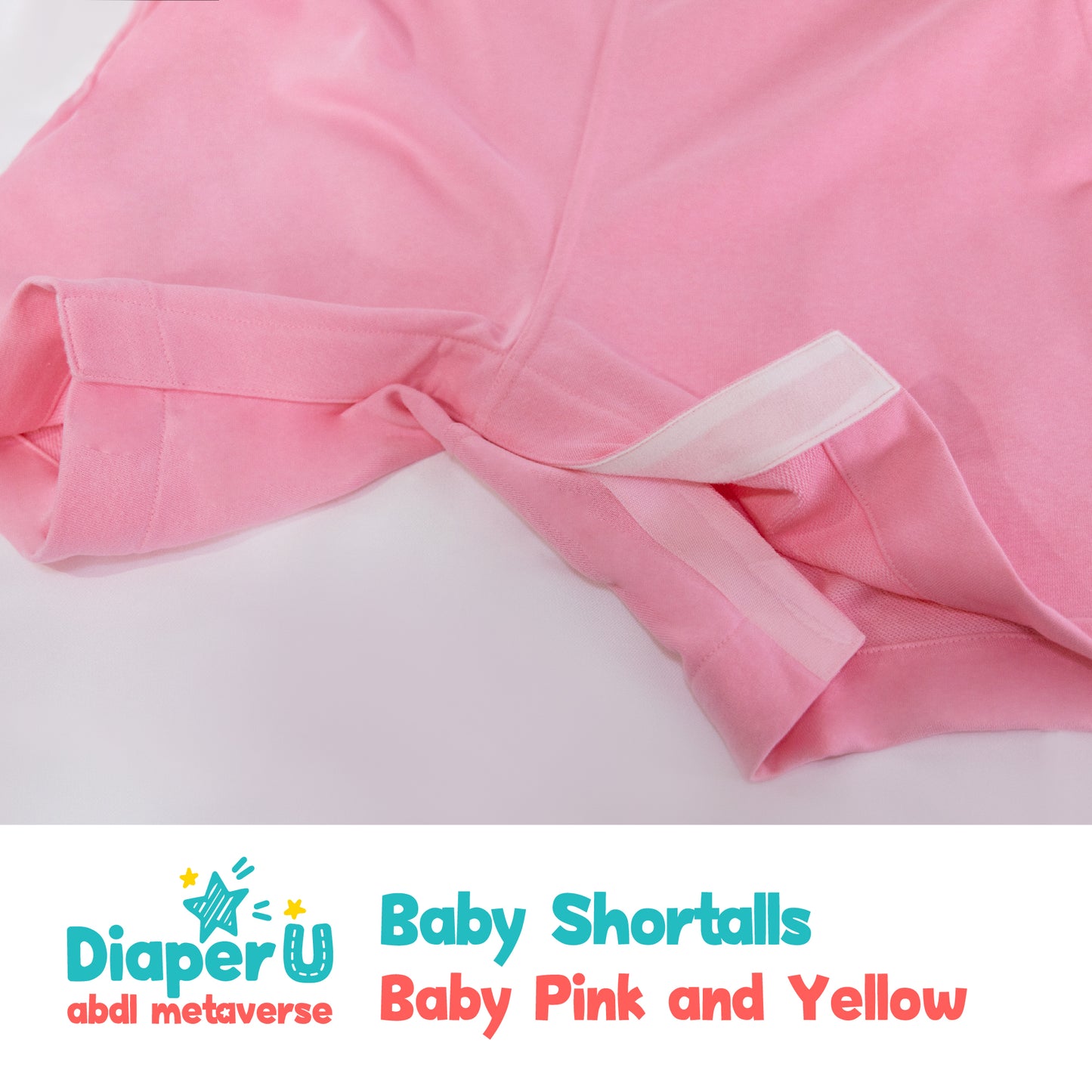 Baby Shortalls - Baby Pink and Yellow (Unisex)