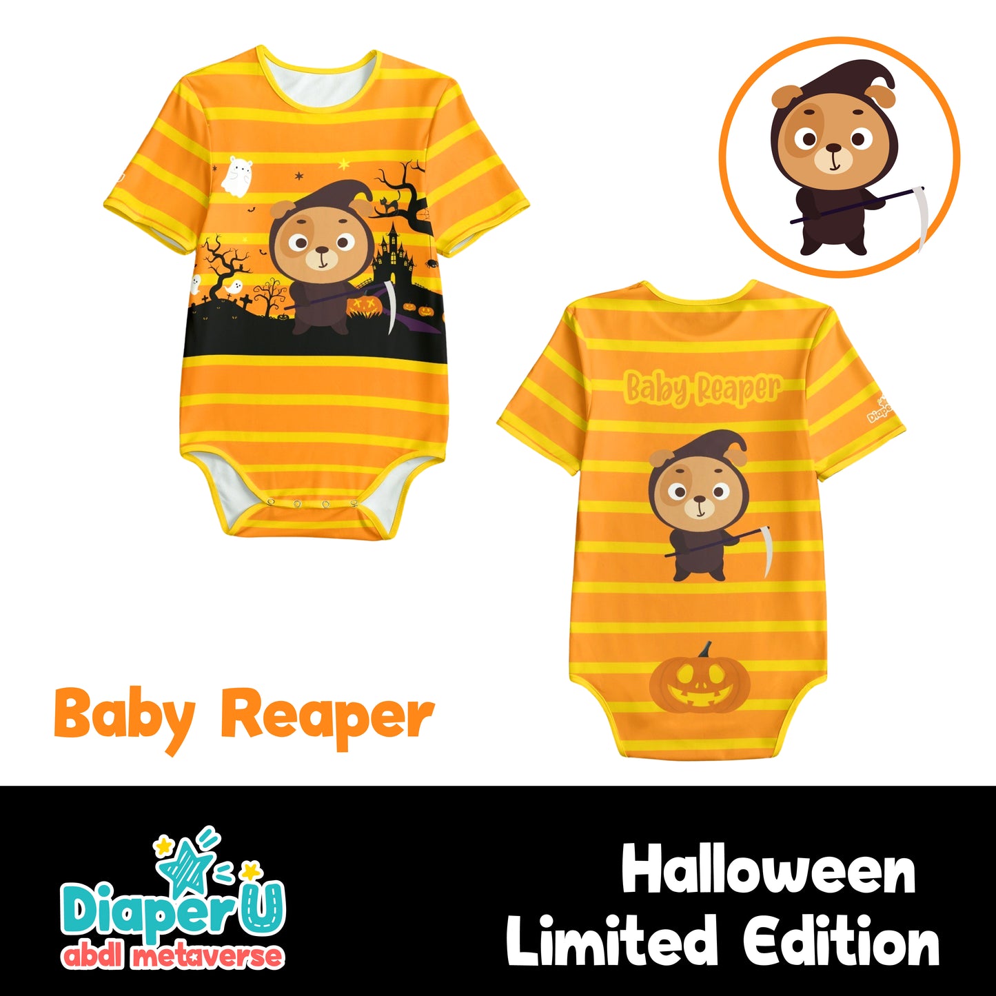 Halloween ABDL Onesie - Baby Reaper