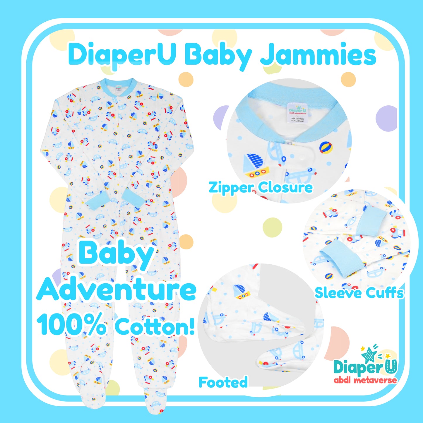 ABDL Footed Jammies - Baby Adventure