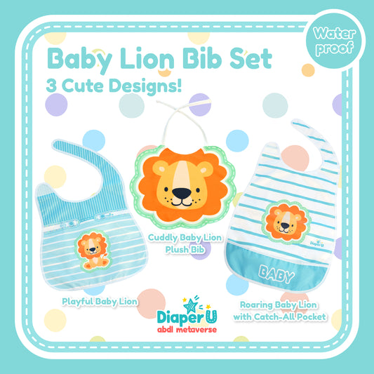 Baby Lion Bib Set (3 Bibs)