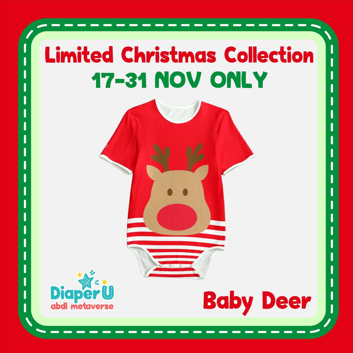 Christmas ABDL Onesie - Baby Deer