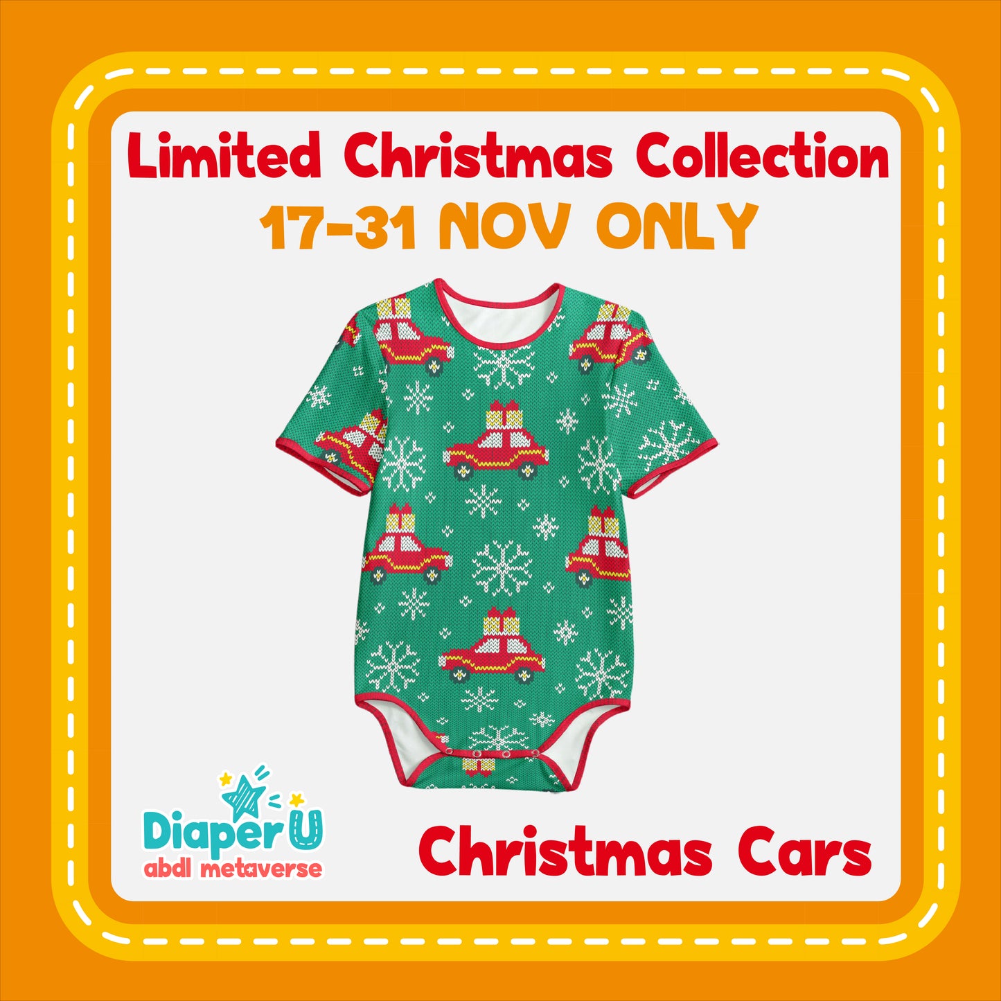 Christmas ABDL Onesie - Christmas Cars