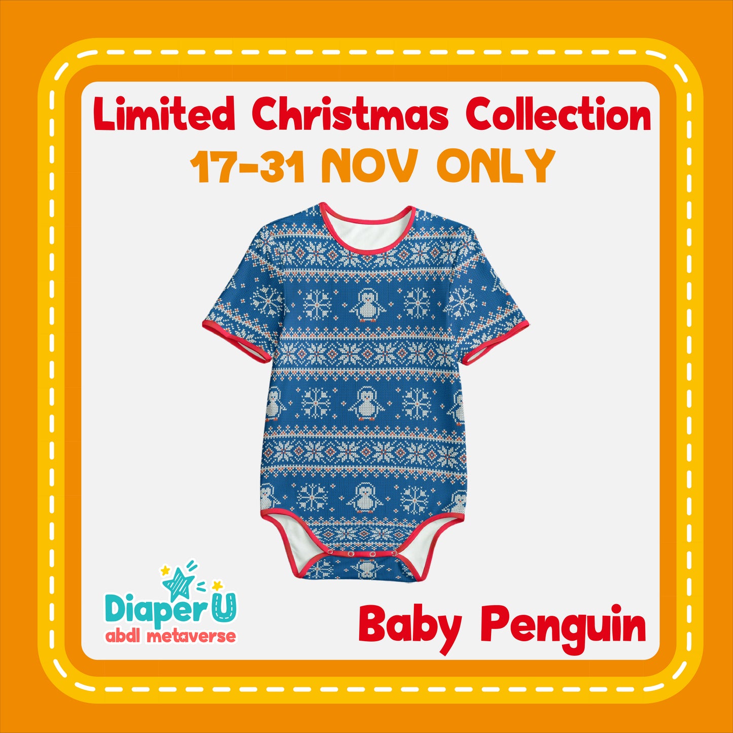 Christmas ABDL Onesie - Baby Penguin