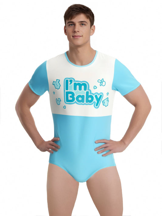 ABDL Onesie - I'm Baby, I'm NOT a Child (Baby Blue)