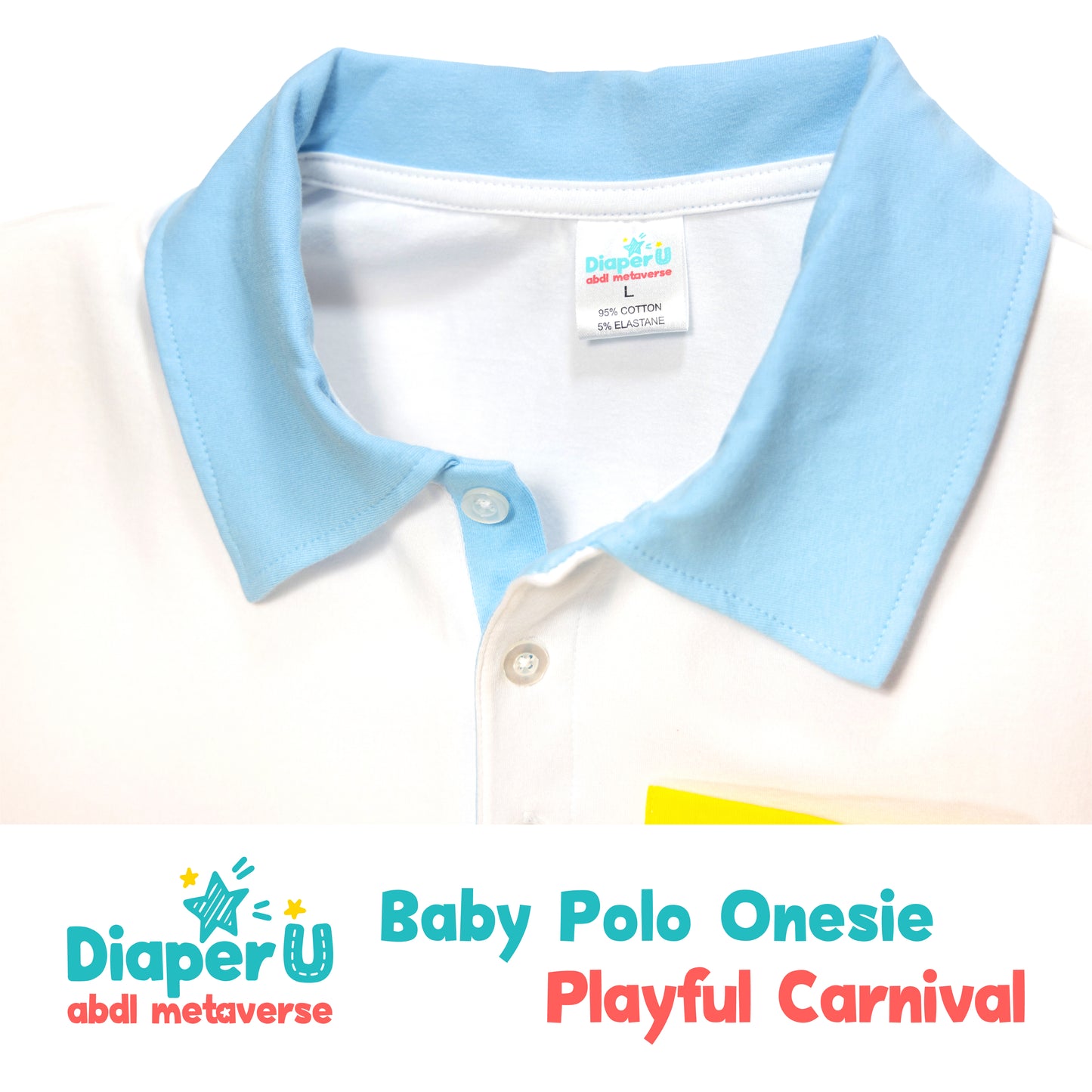 ABDL Polo Onesie - Playful Carnival