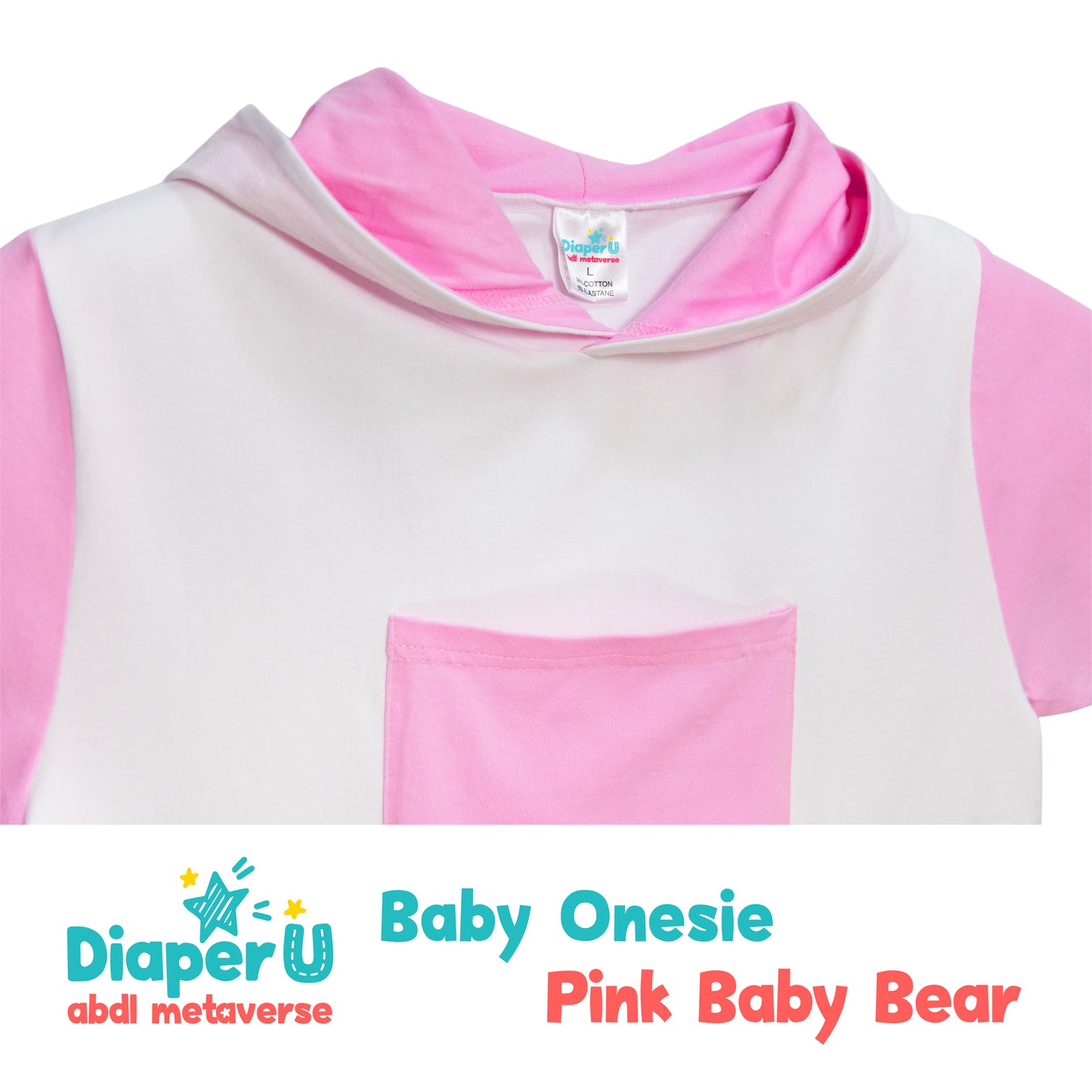 ABDL Onesie - Pink Baby Bear