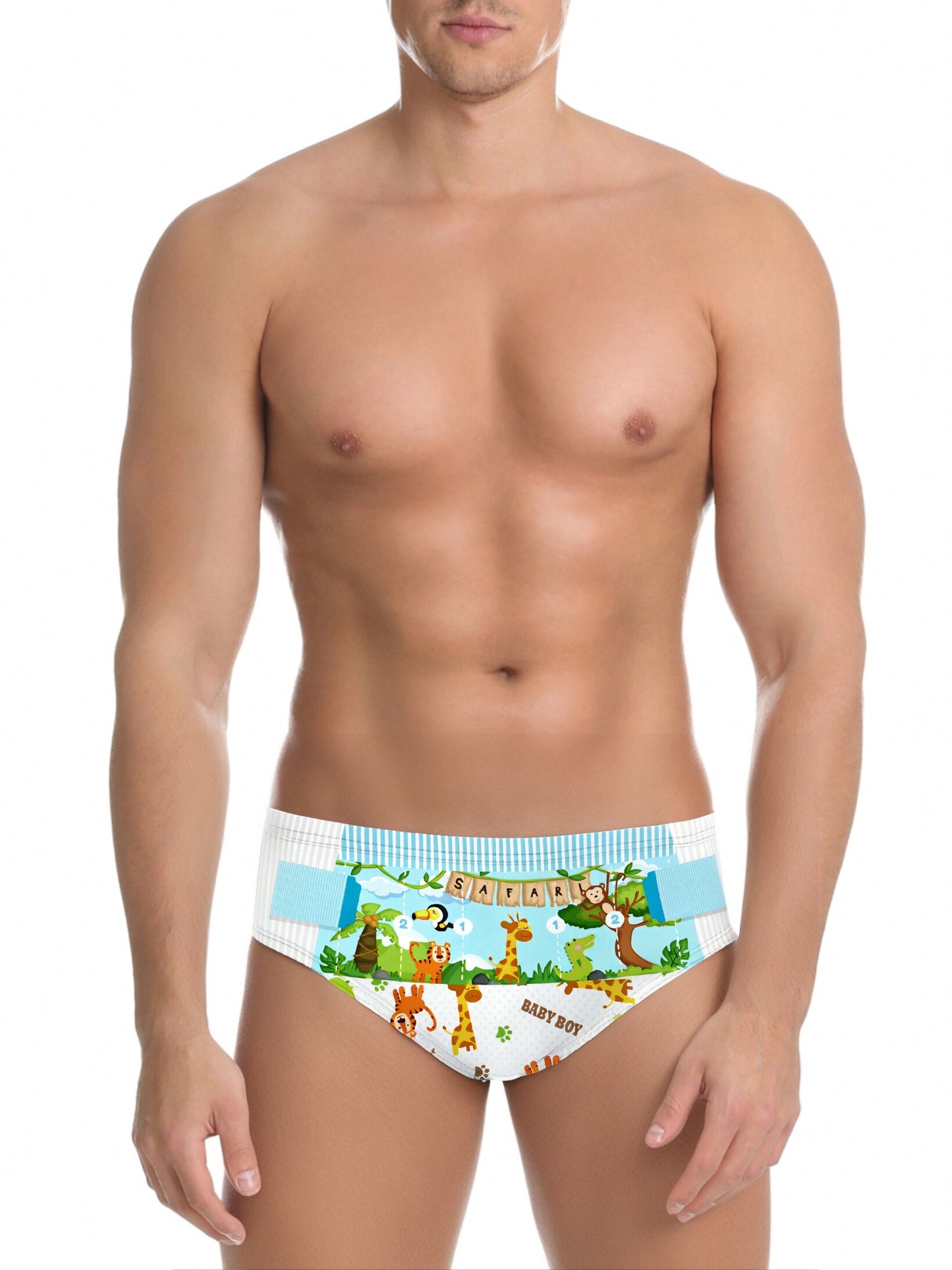 ABDL Swim Briefs - Safari Animals