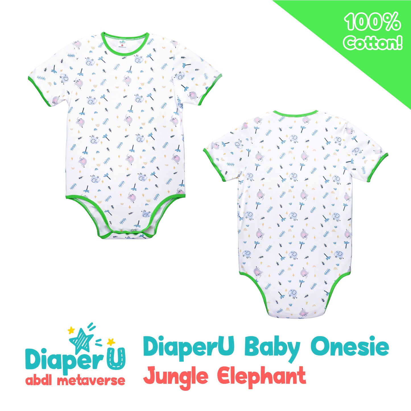 ABDL Onesie - Jungle Elephant
