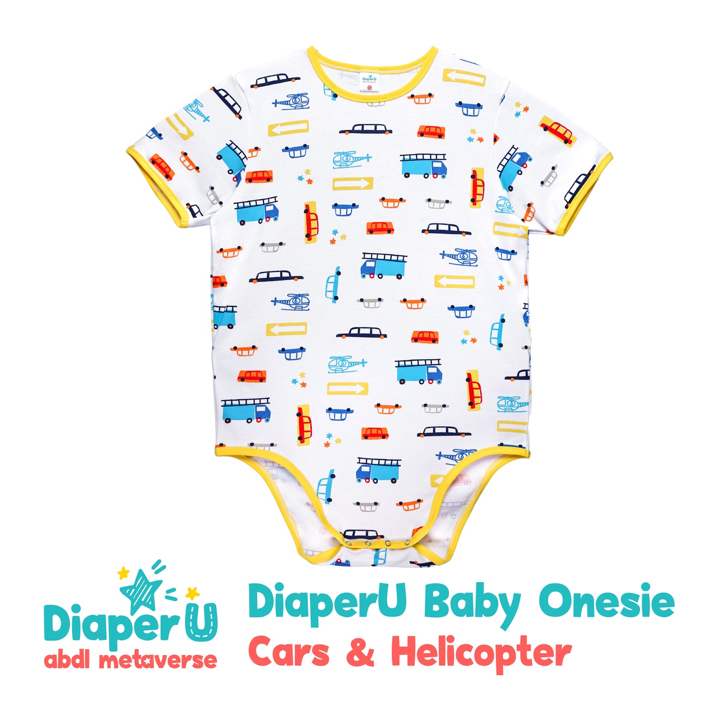ABDL Onesie - Cars & Helicopter