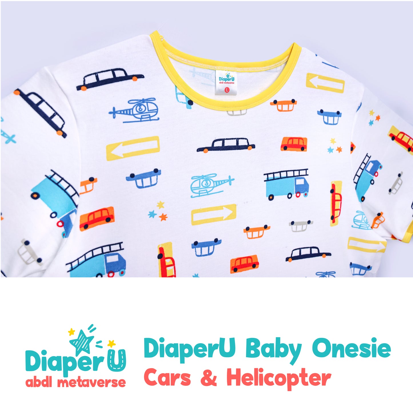 ABDL Onesie - Cars & Helicopter
