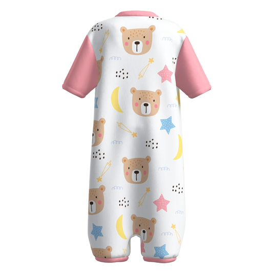 Snap-Up Sleepytime Romper - Baby Bear (Pink)