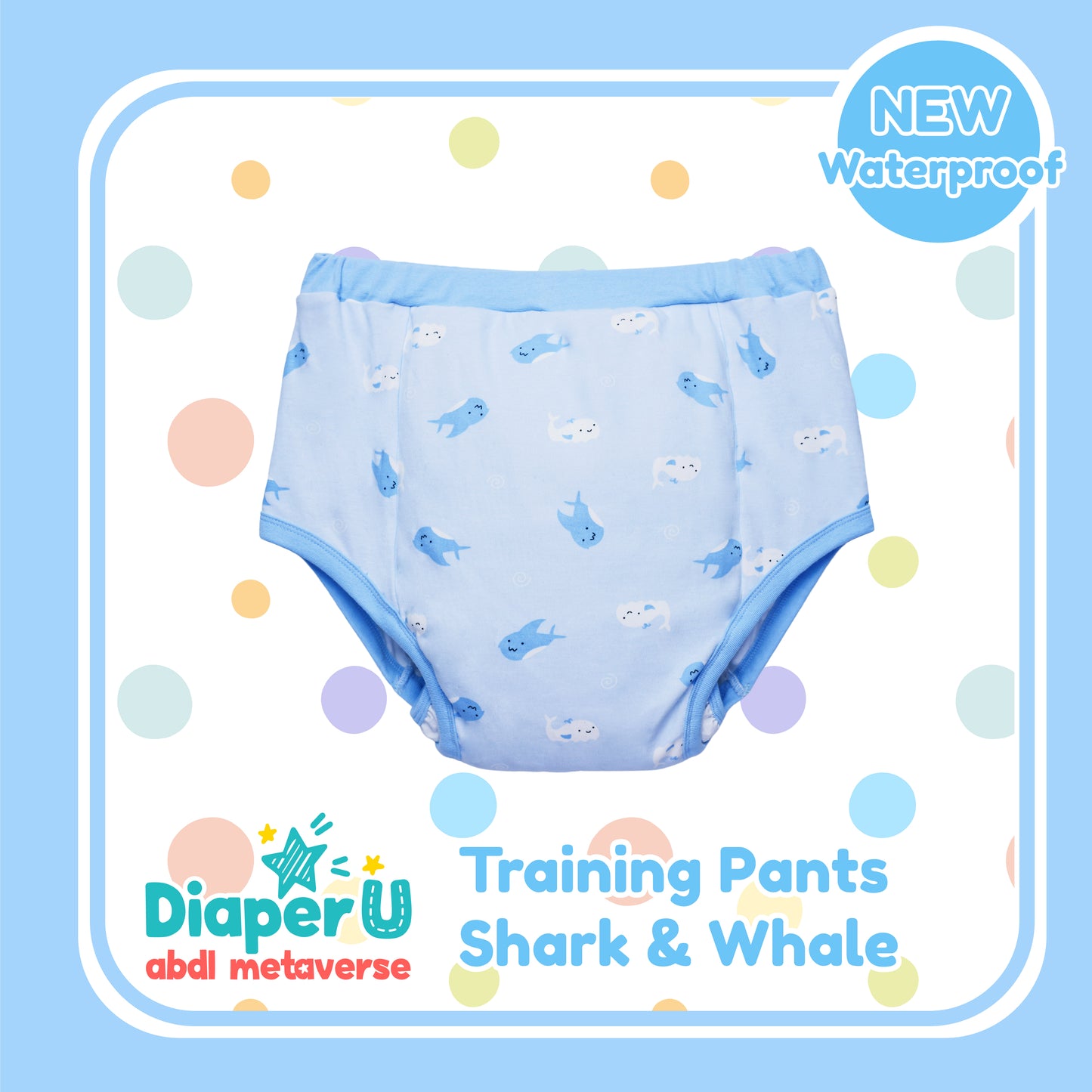 ABDL Training Pants - Shark & Whale (Waterproof Version)