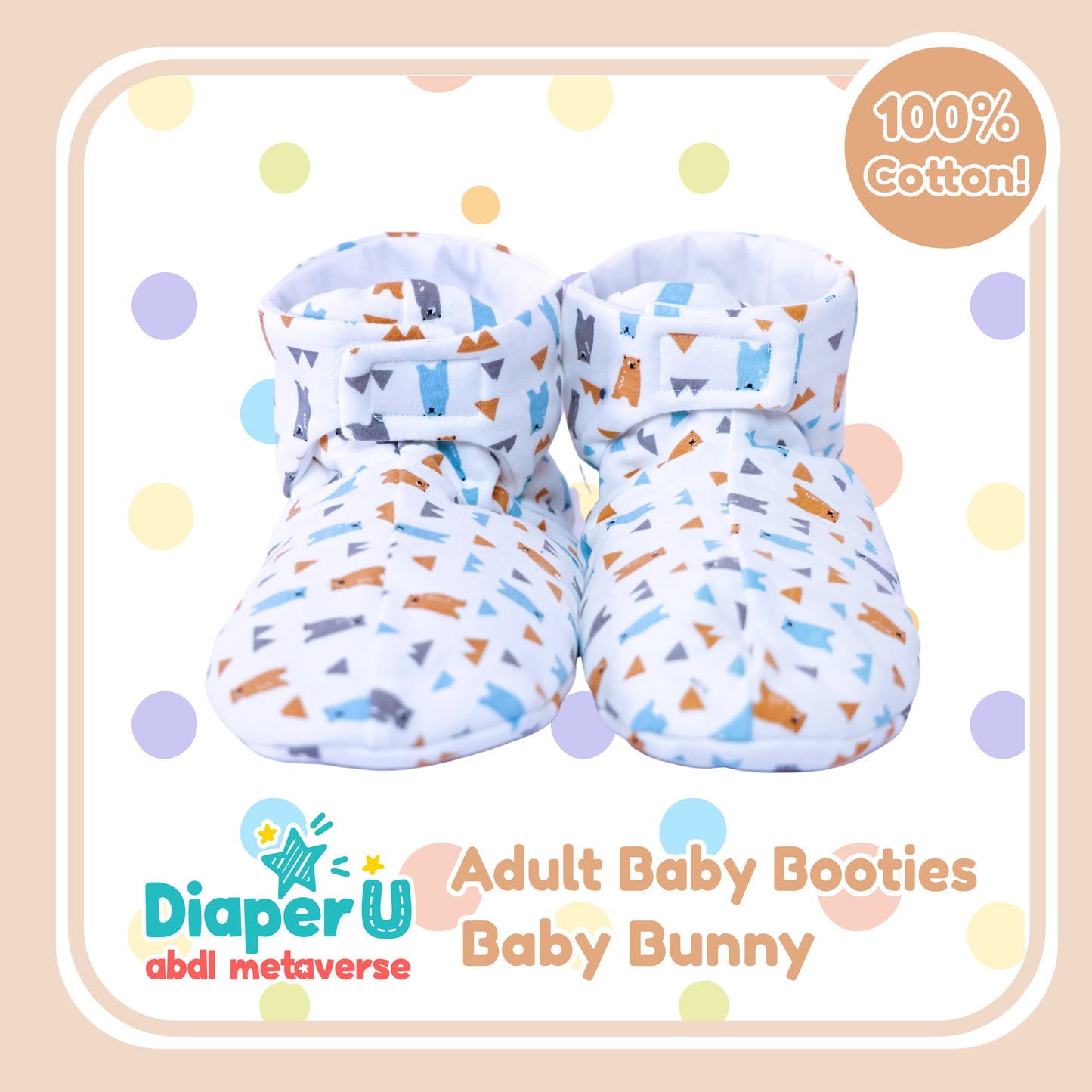 ABDL Baby Booties - Teddy Bear