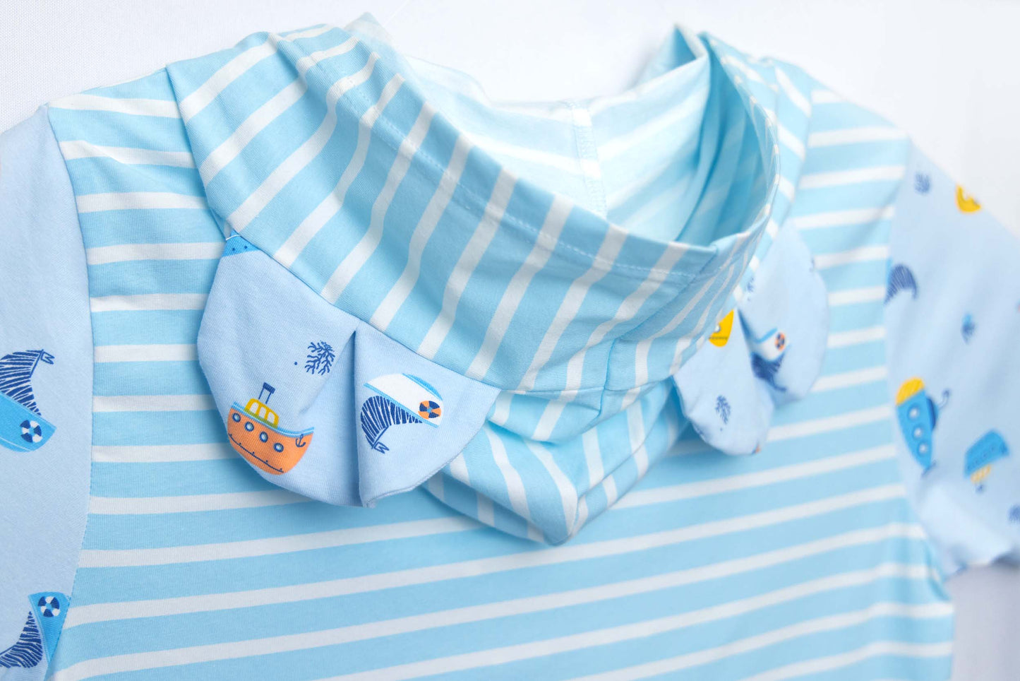 ABDL Onesie - Blue Stripe & Ships