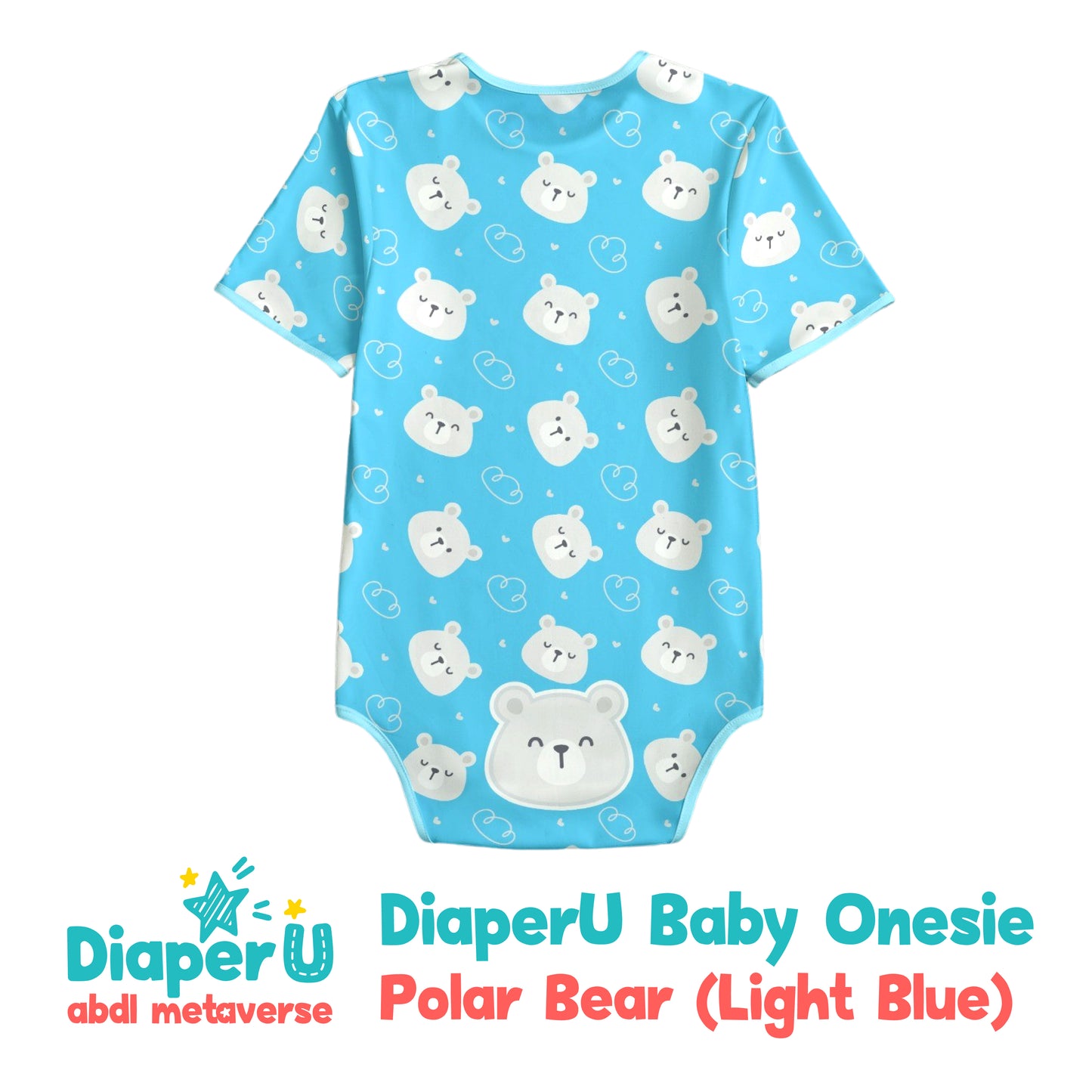 ABDL Onesie - Polar Bear (Light Blue)