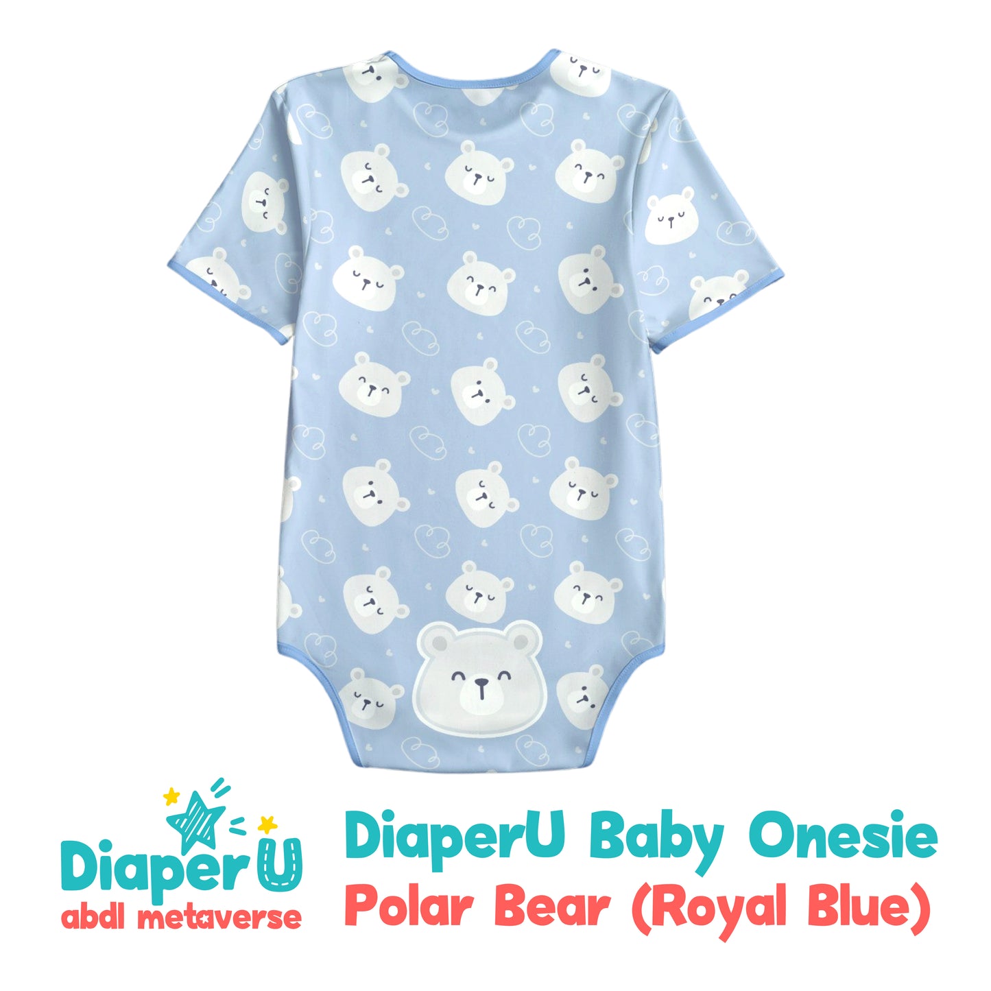 ABDL Onesie - Polar Bear (Royal Blue)